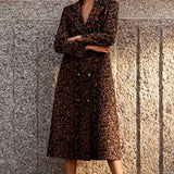 Leopard Print Trench Style Overcoat