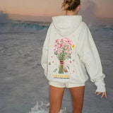 Loose Embroidered Pullover Hoodie