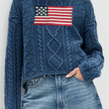 Vintage Loose Knit Flag Blouse