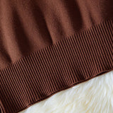 Casual Ribbed Knit Sweater