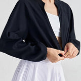 Cropped Zip-Up Athletic Jacket