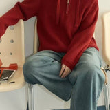 Drawstring Hooded Knit Sweater