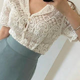 Lace Embroidery Sheer Cardigan