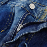 Hollow Button Patchwork Wide Leg Jeans