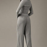 Stripe Button Cord Easy Two Piece Set