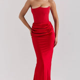 Strapless Backless Ruched Party Dress