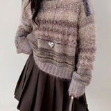 Gradient Color Long Sleeve Knit Sweater