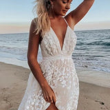 Lace Mesh Backless Boho Dress