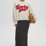 Letter Print Knit Sweater