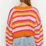 Striped Knit Pullover Sweater