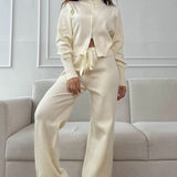 Two-Way Zipper Fitted Knit Commuter Two Piece Set