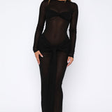 Super Love Long Sleeve Maxi Dress Black
