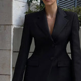 Elegant Fitted Single-Button Blazer