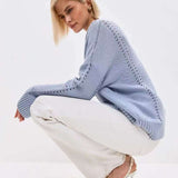 Casual Lace Knit Pullover Sweater
