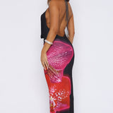 Dancing In Ibiza Maxi Dress Fuchsia Bloom