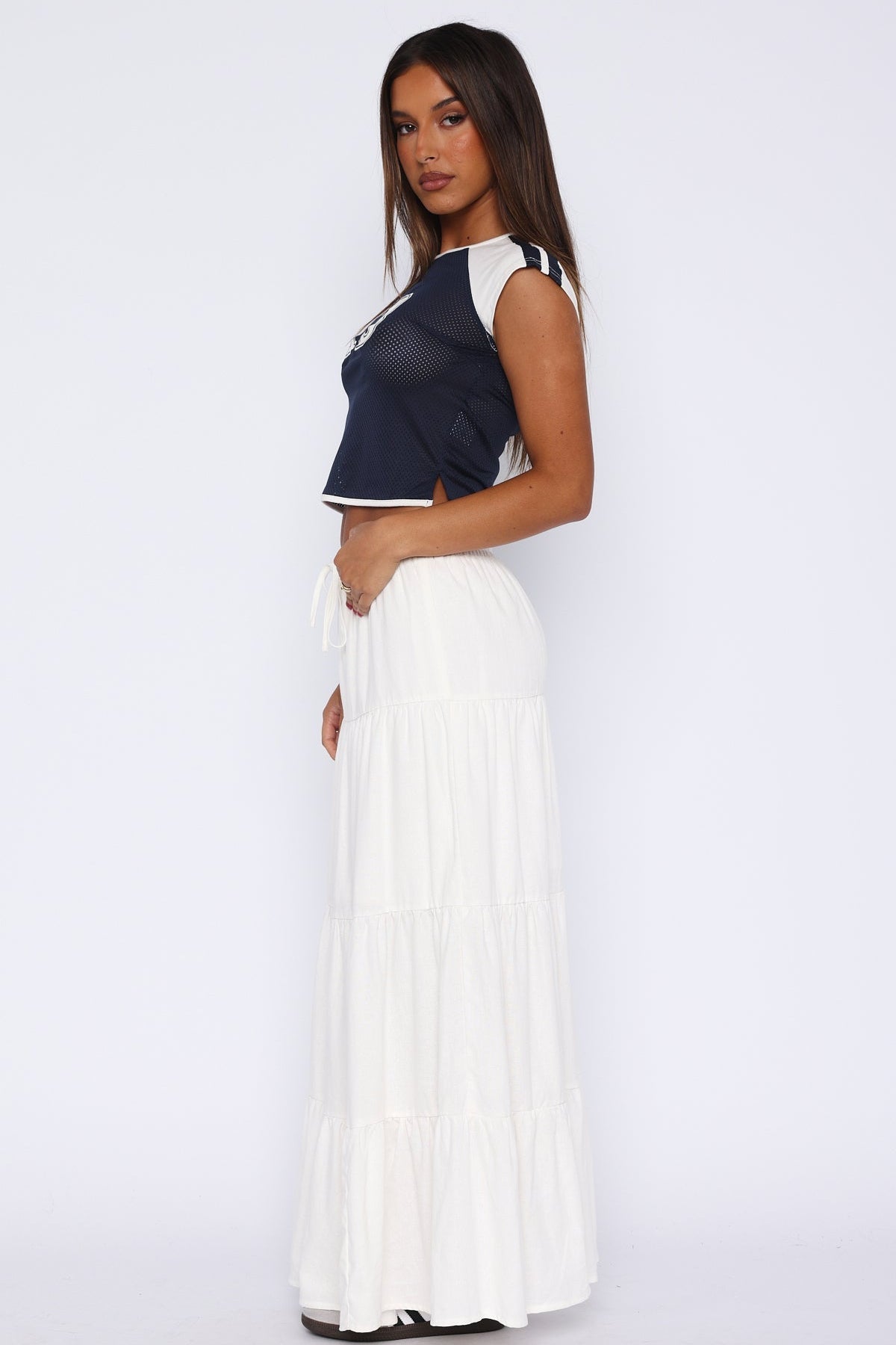 In That Moment Maxi Skirt White