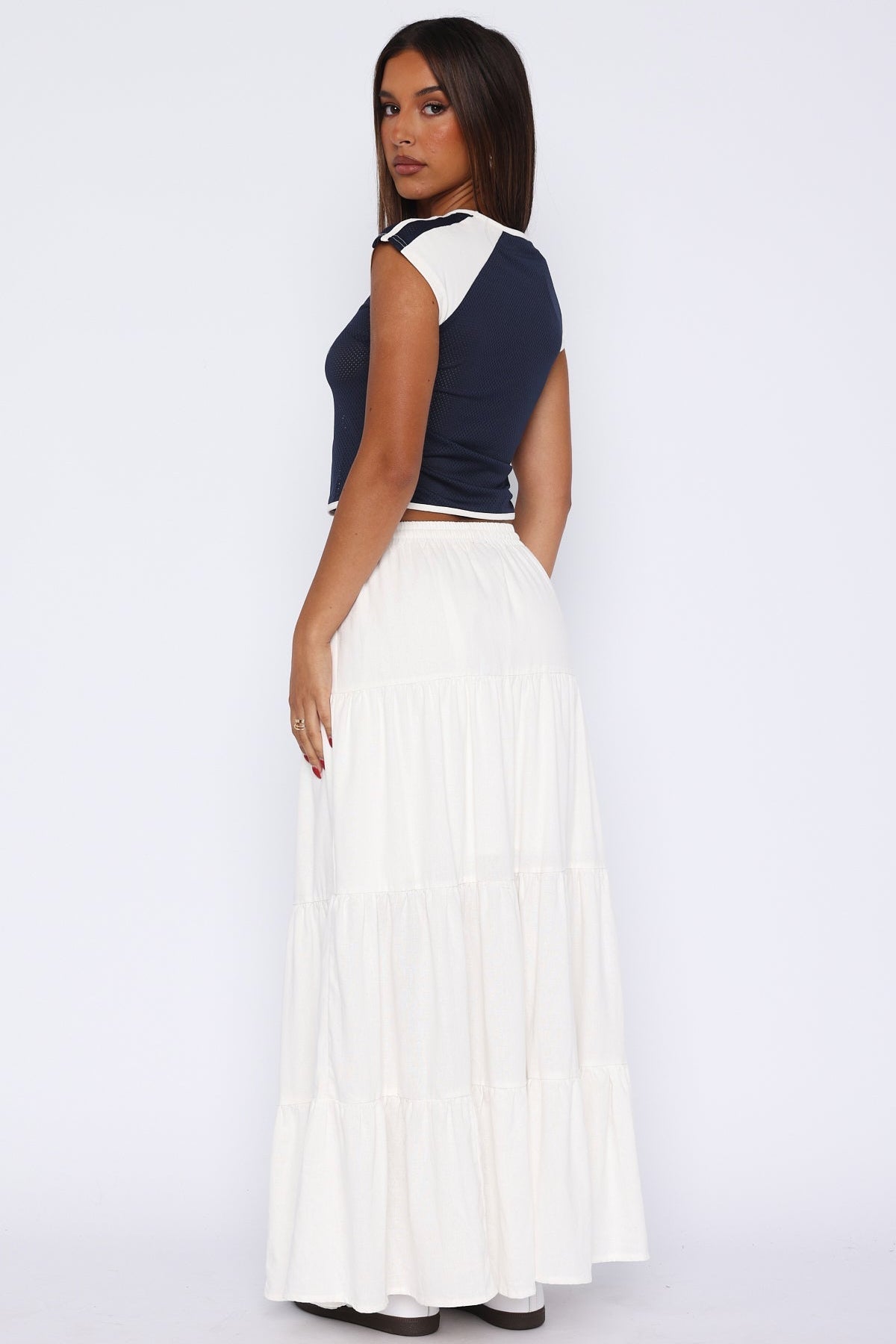 In That Moment Maxi Skirt White