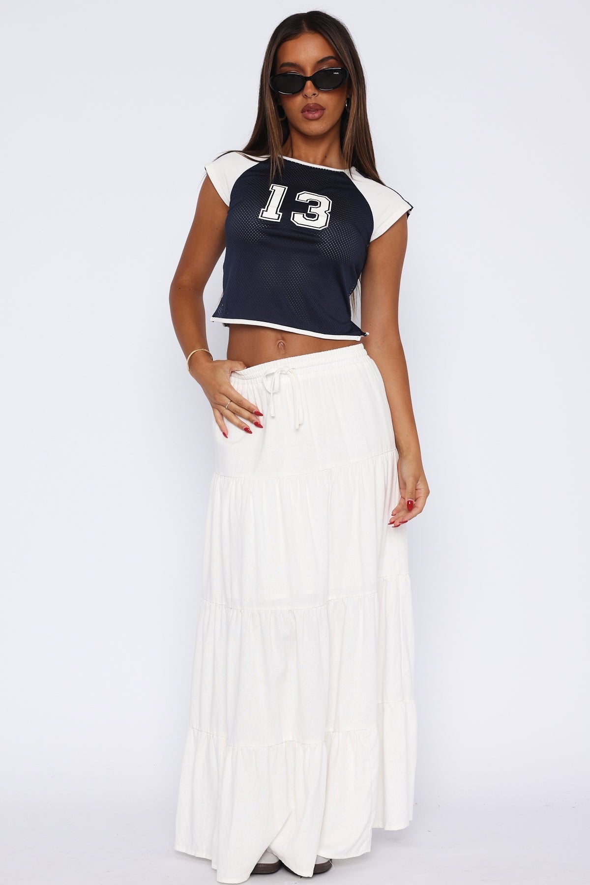 In That Moment Maxi Skirt White