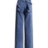Stretch Jeans With Bow At Back