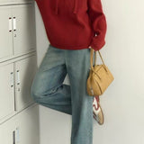 Drawstring Hooded Knit Sweater