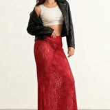 High Waist Lace Panel Stretch A-Line Pencil Skirt