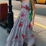 Exquisite Embroidered Holiday Camisole Midi Dress