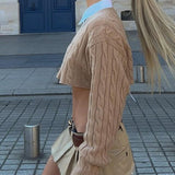 Layered Style Cable Knit Sweater