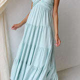 Marilyn - V-neck maxi dress with ruffle