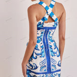 Trendy Casual Printed Spaghetti Strap Mini Dress