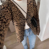 Vintage Leopard Print V Neck Sweater