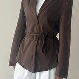 Lace-up Waist Fitted Blazer