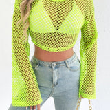 Crochet Bell Sleeve Crop Sweater