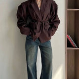 Long Sleeve Lace-up Office Blazer
