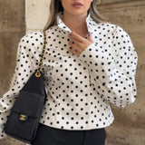Contrast Polka Dot Casual Jacket
