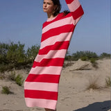 Casual Striped Midi Dress