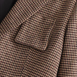 Houndstooth Single-Breasted Blazer