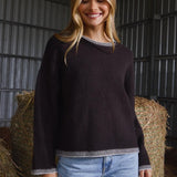 Colorblock Crew Neck Knit Sweater