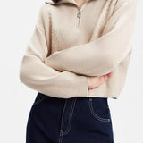 Short Cable Knit Pullover Sweater