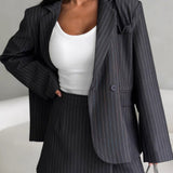 Elegant Blazer Two Piece Shorts Set