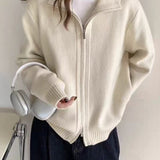 High Neck Double Zip Sweater