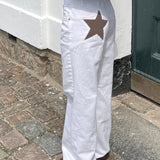 Star Print Loose Wide Leg Jeans
