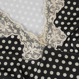 Sweet Polka Dot Lace V-Neck Crop Top