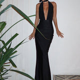 Sexy Backless Slit Maxi Dress