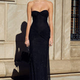 Strapless Backless Mermaid Maxi Dress
