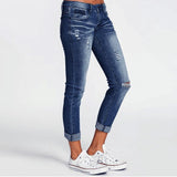 Women's Mid Rise Light Wash Knee Ripped Cropped Jeans
