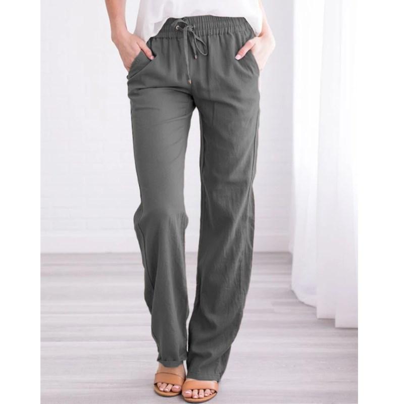 Women's Elastic Mid Waist Pants