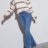 Casual Heart Graphic Knit Sweater