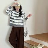 Colorblock Striped Knit Sweater