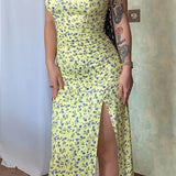 Sleeveless Split Maxi Floral Dress