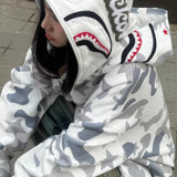 Double Hood Camo Embroidered Hoodie
